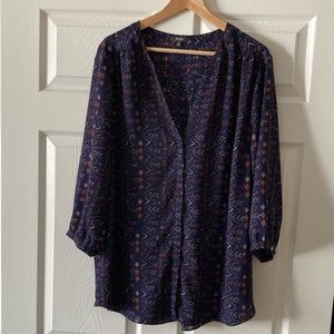 NYDJ Pleated 3/4 Sleeve Blouse